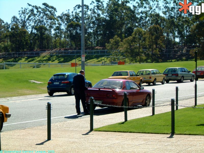 Security writing down Metal's licence plate 
