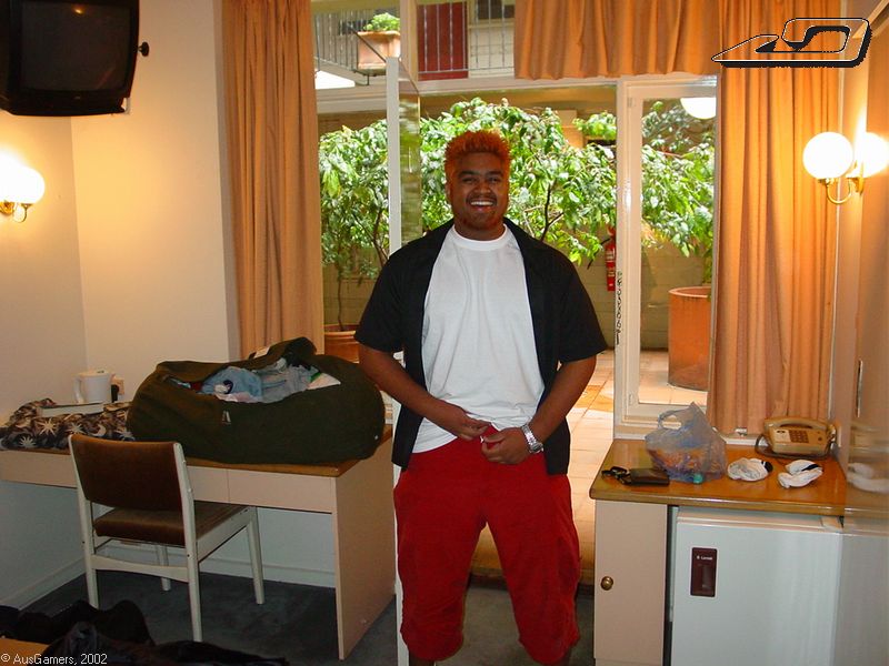 Tung visiting our new room 
