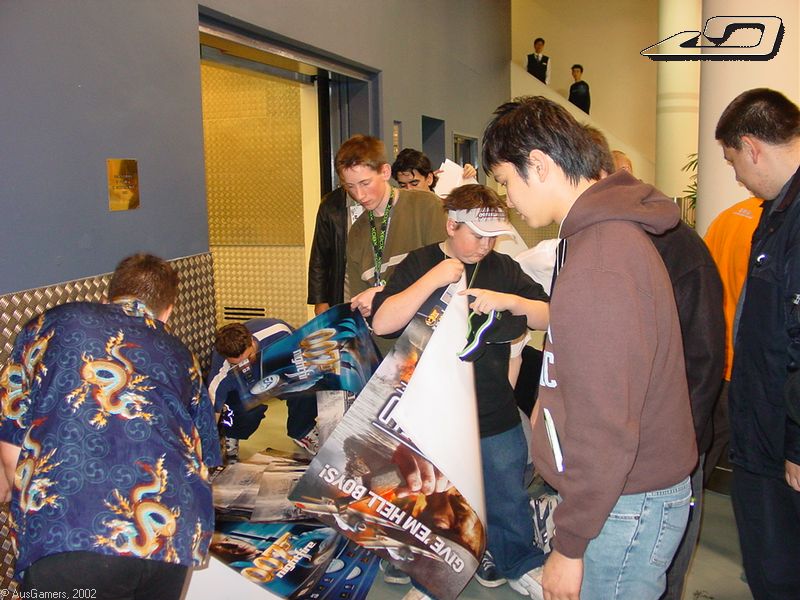 The hoardes grab all the posters 
