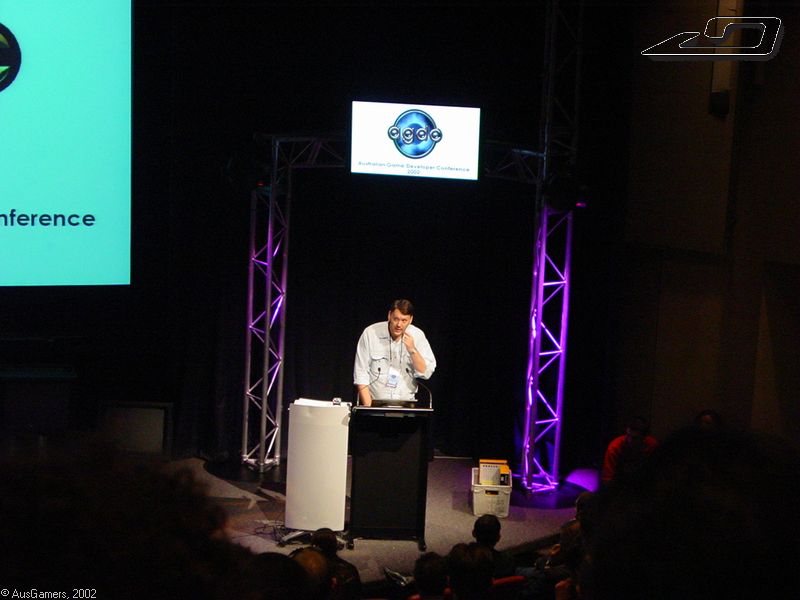 AGDC presentations - Trixter giving a speech 
