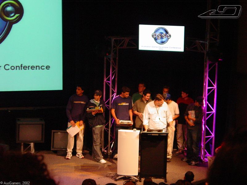 Prizes for competition winners being given out  
